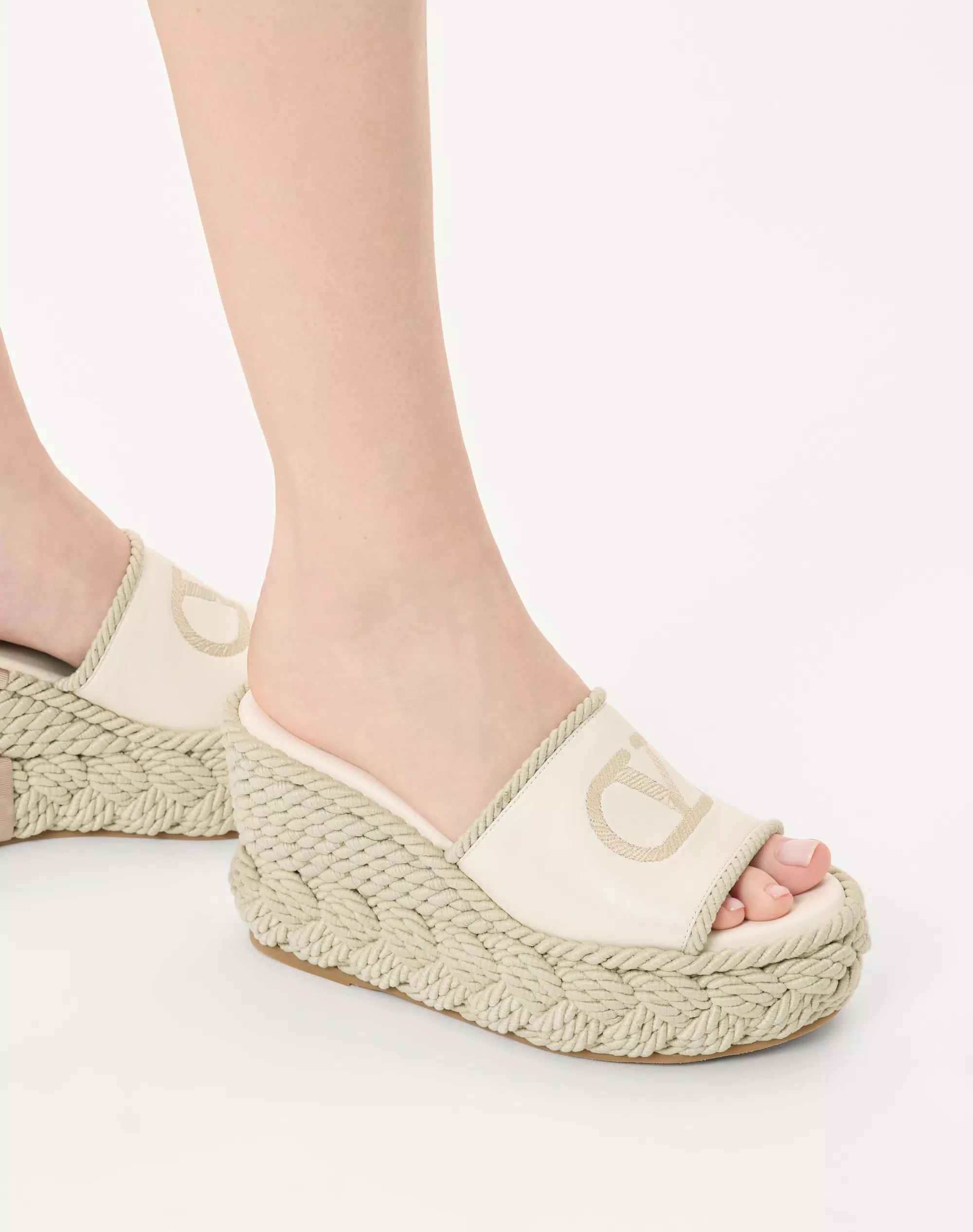 Valentino Vlogo Torchon Wedge Slide In Nappa 100Mm - Image 8